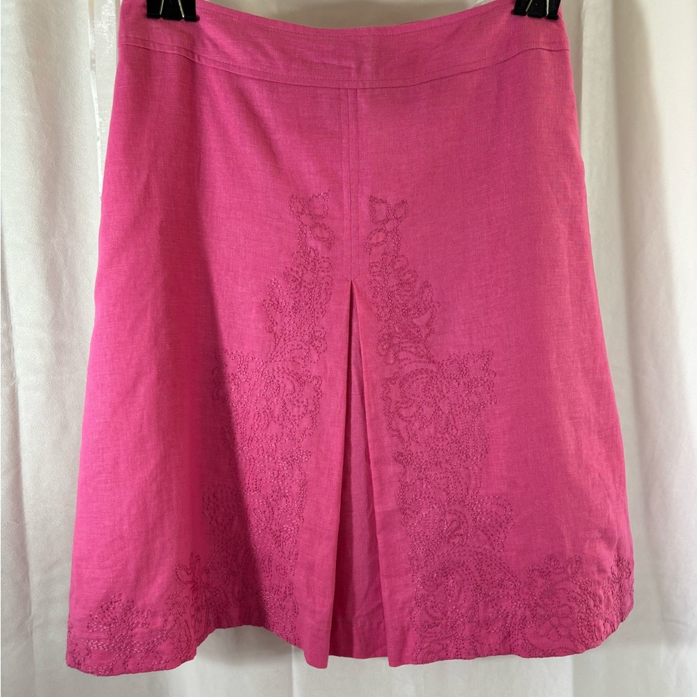 Saint Tropez West Womens Size 4 Linen Blend Skirt Pink